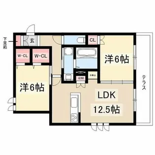 Lupinus Konen【102号室】の間取り