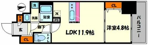 フォーリアライズ本町レクス【10階】の間取り