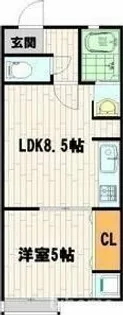 ミッドコート岸部【2階】の間取り