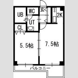 グランカーサ南11条【6階】の間取り