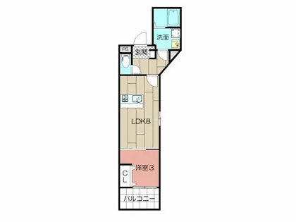 ヴィアンジュ中原東【2階】の間取り