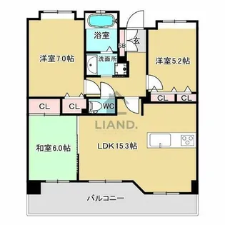 サングレート博多東エクセリア【7階】の間取り