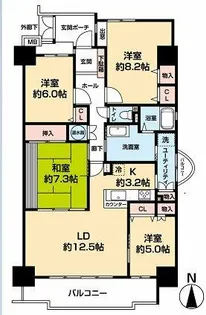 パストラルハイム豊橋 壱番館【9階】の間取り