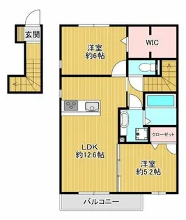 ボヌールメゾン【201号室】の間取り