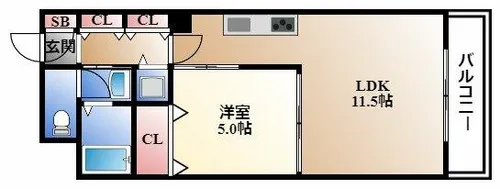 アウローラ泉【5階】の間取り