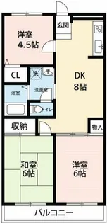 サンハイム夢来【3B号室】の間取り