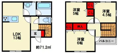 福岡県北九州市小倉南区守恒2丁目【一戸建】の間取り