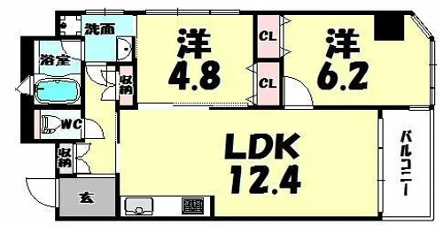 KDX堺筋本町レジデンス【801号室】の間取り