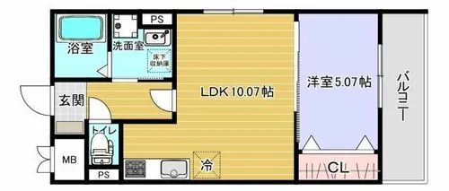 EXハイツ南住吉Ⅰ【201号室】の間取り