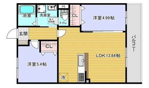 EXハイツ南住吉Ⅰ【203号室】の間取り