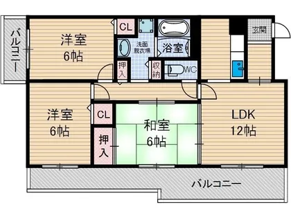 大阪府茨木市白川1丁目【マンション】の間取り
