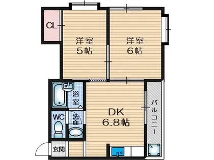 ヴァイセスシュロス南茨木【3階】の間取り