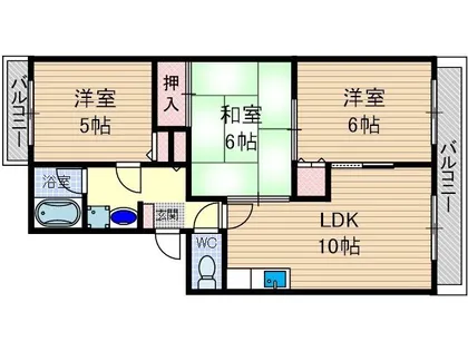 チェリーアベニュー南茨木B棟【1階】の間取り
