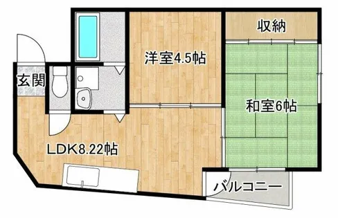 大阪府豊中市服部南町1丁目【マンション】の間取り