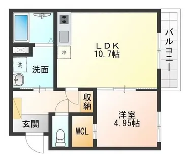 1LDKの間取り画像