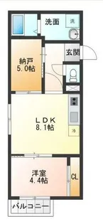 1LDKの間取り画像