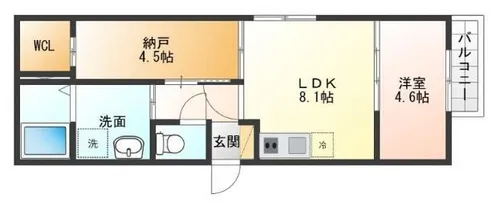Cedar Hall Yamada Two【304号室】の間取り