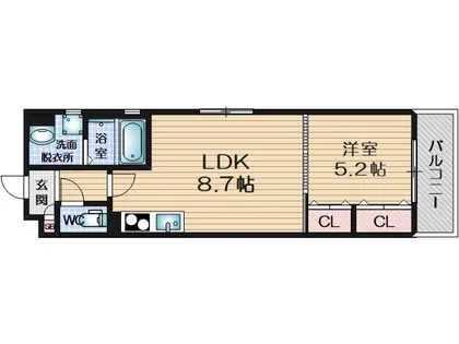 1LDKの間取り画像