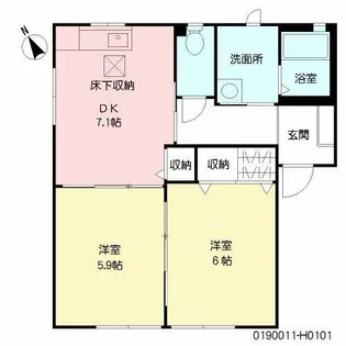 咲ら坂Hi H棟【1階】の間取り