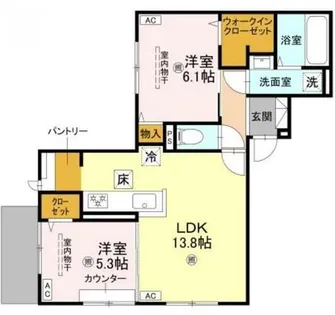 パサログランデ三条通【1階】の間取り