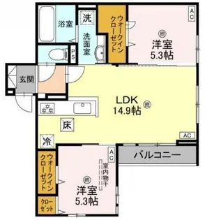 パサログランデ三条通【1階】の間取り