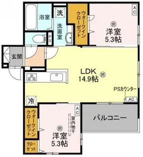 パサログランデ三条通【3階】の間取り