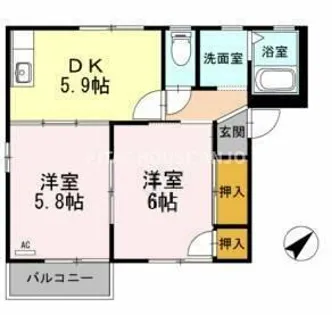 法性寺ハイツアネックス【2階】の間取り