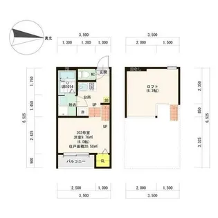 1SKの間取り画像