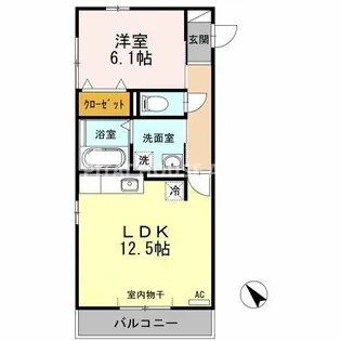 ラフィネ横山 A・B棟【B205号室】の間取り