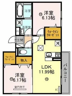 デーヴァ林崎【1階】の間取り