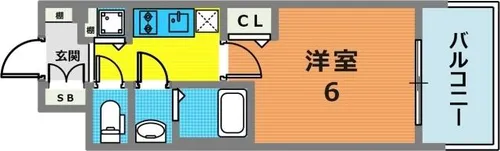 プレサンスジェネ新神戸ステーションフロント【608号室】の間取り