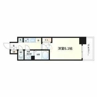 プレサンス大国町ブライス【15階】の間取り