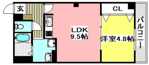 ソリティア茨木【1階】の間取り