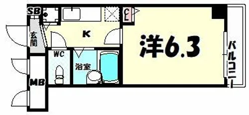 ロイヤルヒル神戸三ノ宮【9階】の間取り