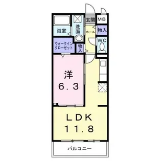 メゾンルミネ若松【303号室】の間取り