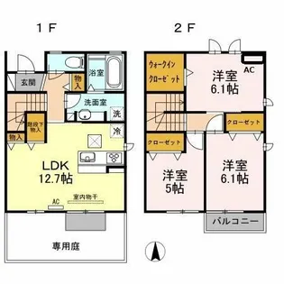 ソフィア ドゥオ【101号室】の間取り