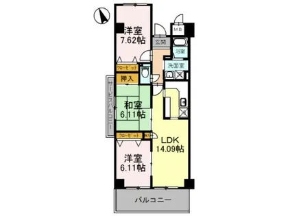 ラ・メゾンMSⅡ【6階】の間取り