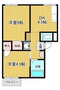 ハートランド北野田【201号室】の間取り