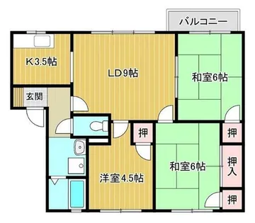 北浦第二ハイツ【203号室】の間取り