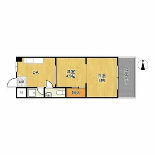 コーポ三原Ⅱ【3階】の間取り