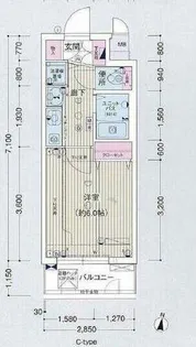 プレサンス名古屋城前【7階】の間取り
