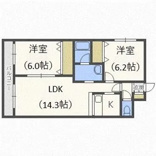北海道札幌市中央区南六条西21丁目【マンション】の間取り