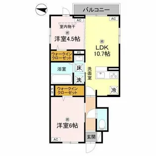 カーサ・デ・ラコリーナ【1階】の間取り