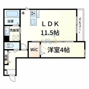 パインフローリッシュ西田辺【3階】の間取り