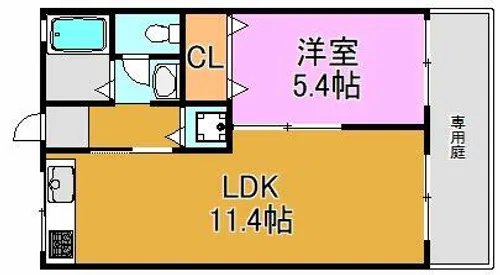 サニーハイツ【1階】の間取り