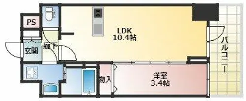S-RESIDENCE堺筋本町Deux【9階】の間取り