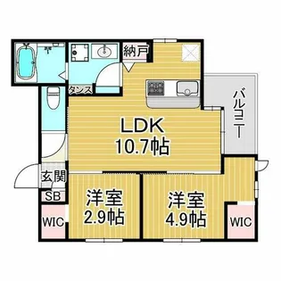 ブリアン西宮【2階】の間取り