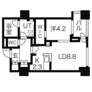 プライムメゾン南2条【14階】の間取り