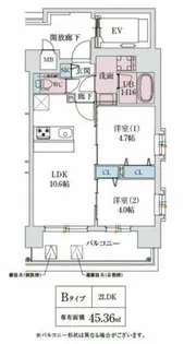 スプランディッド玉造DUE【10階】の間取り