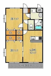 福岡県久留米市上津2丁目【マンション】の間取り